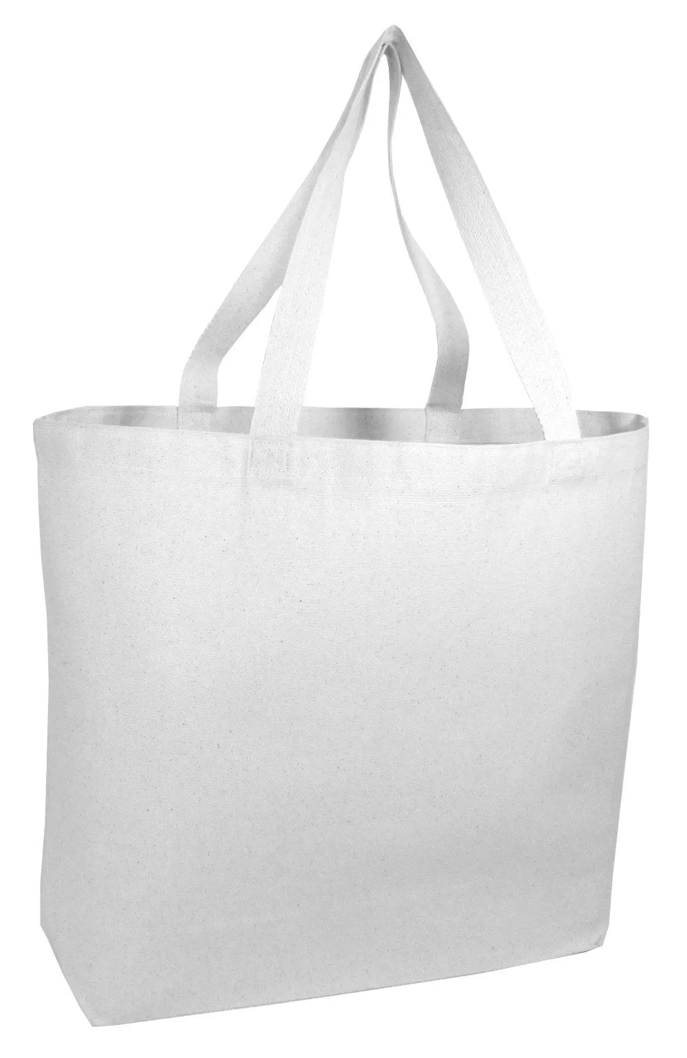 12 ct Large Canvas Wholesale Tote Bag with Long Web Handles - By Dozen