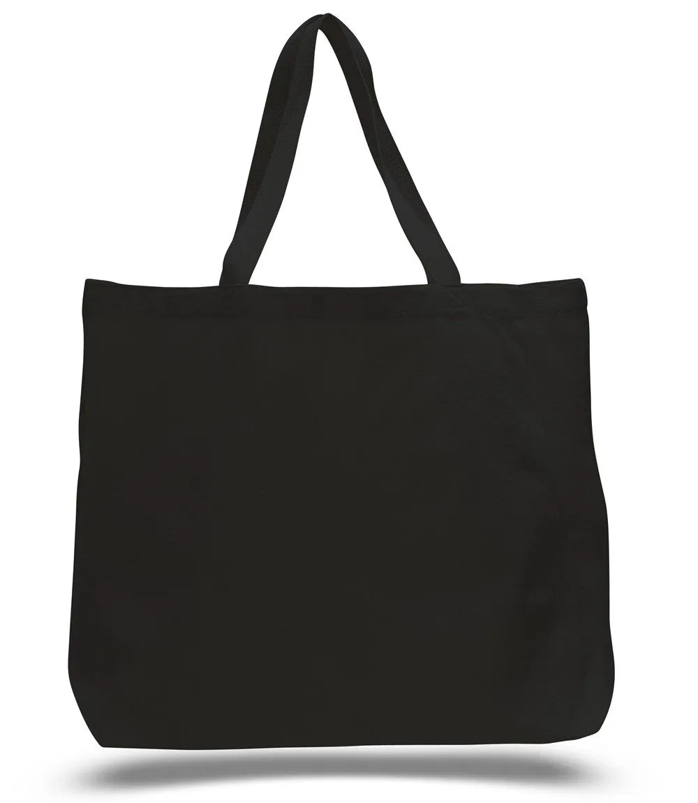 12 ct Large Canvas Wholesale Tote Bag with Long Web Handles - By Dozen