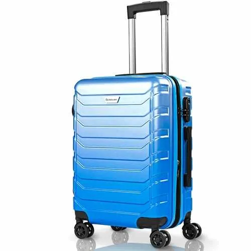 3 pcs Spinner Expandable Suitcase With TSA Lock-Blue