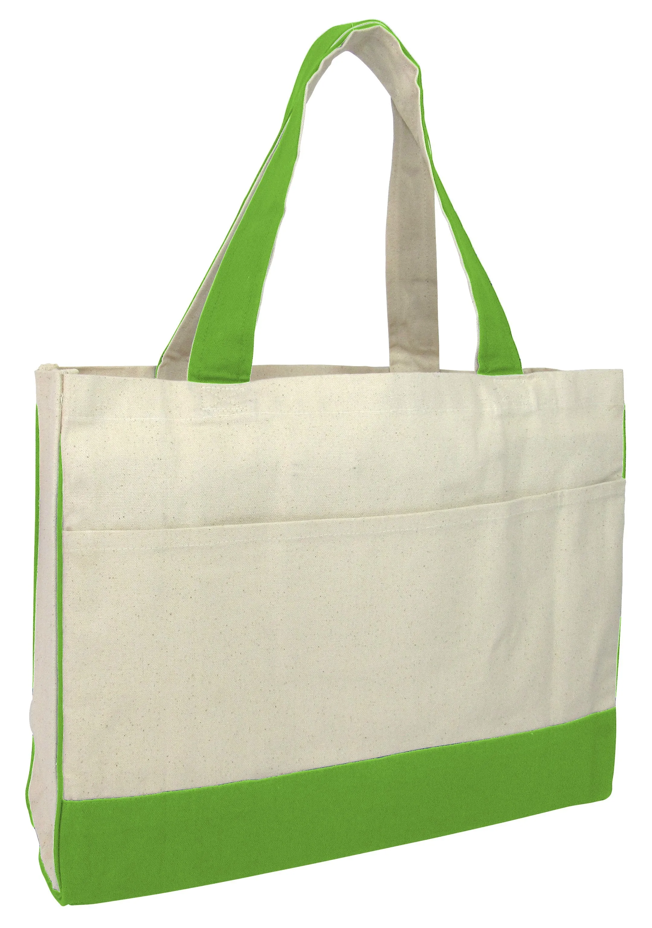 48 ct Cotton Canvas Tote Bag with Inside Zipper Pocket - By Case