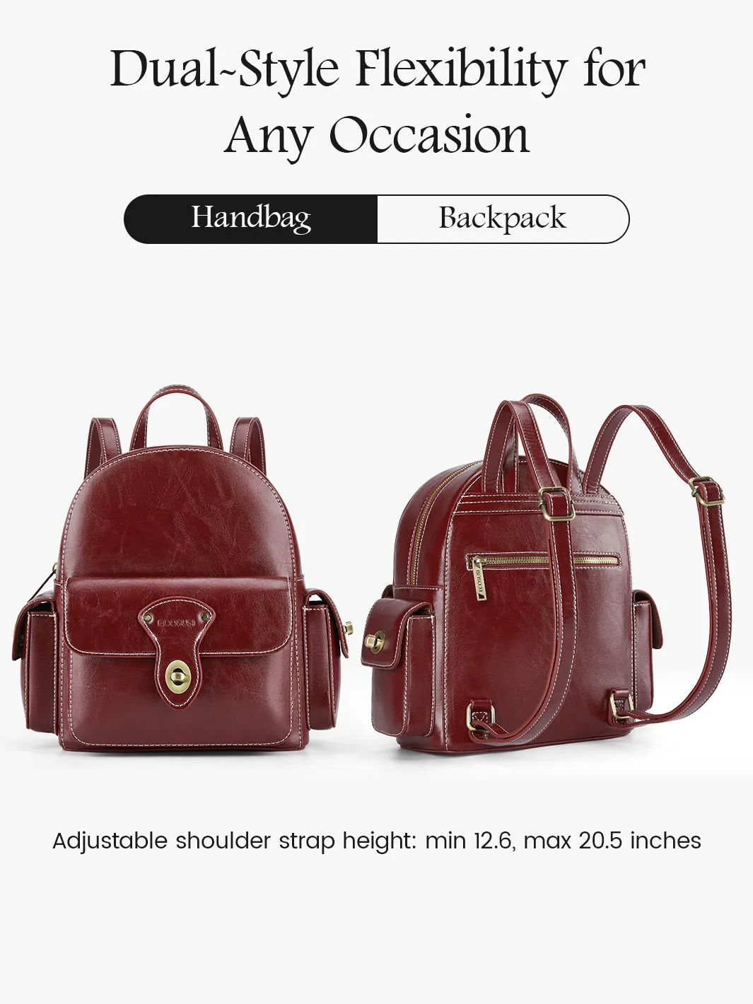 Alison Vintage Vegan Leather Mini Backpack