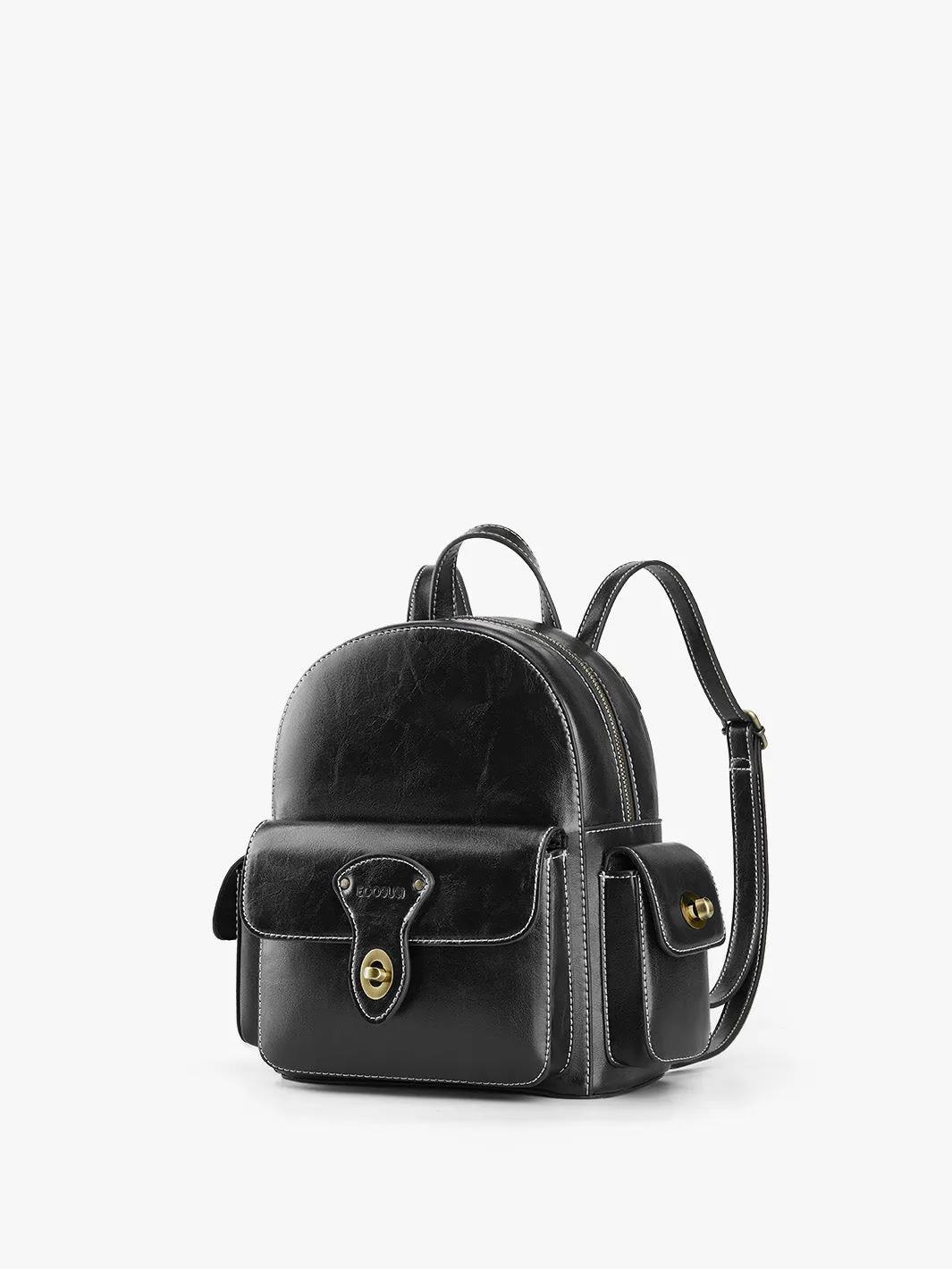 Alison Vintage Vegan Leather Mini Backpack