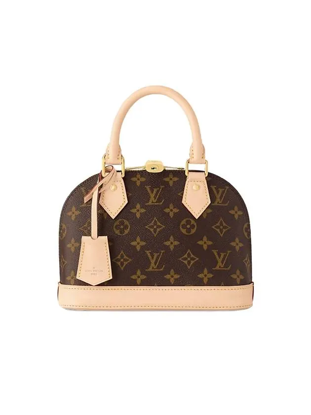 Alma BB Monogram Tote Bag Brown