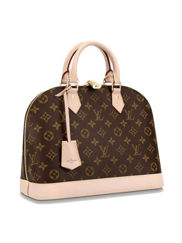 Alma Monogram Canvas Tote Bag Brown