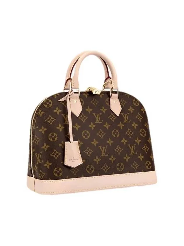 Alma Monogram Canvas Tote Bag Brown