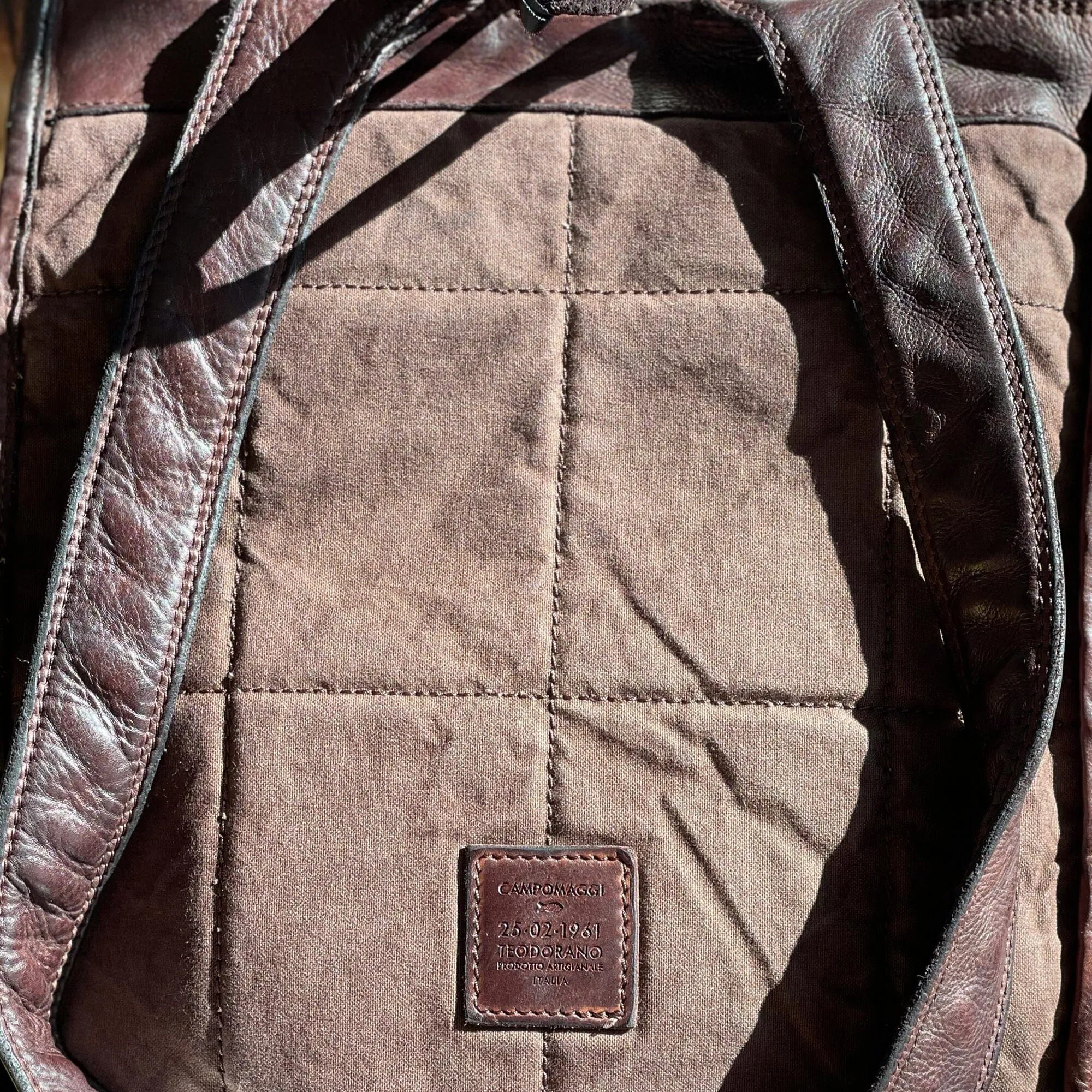 Campomaggi Saturno Leather and Canvas Backpack