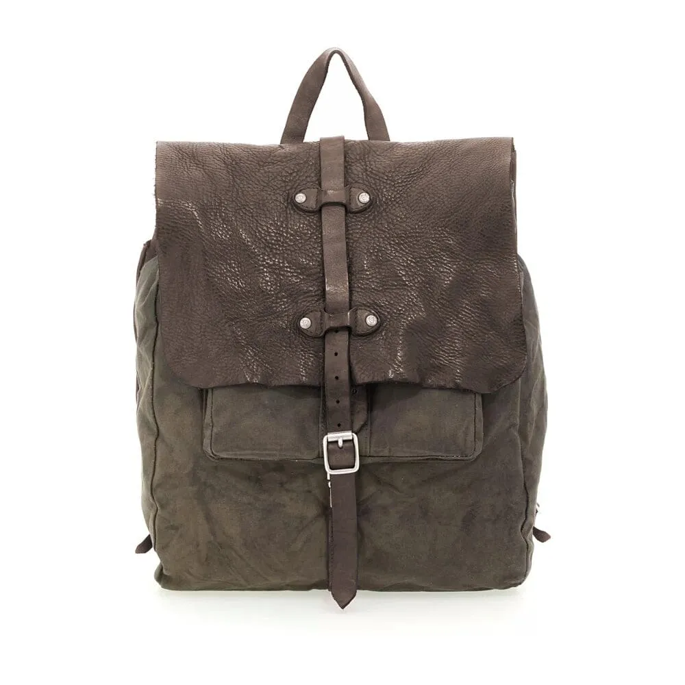 Campomaggi Saturno Leather and Canvas Backpack