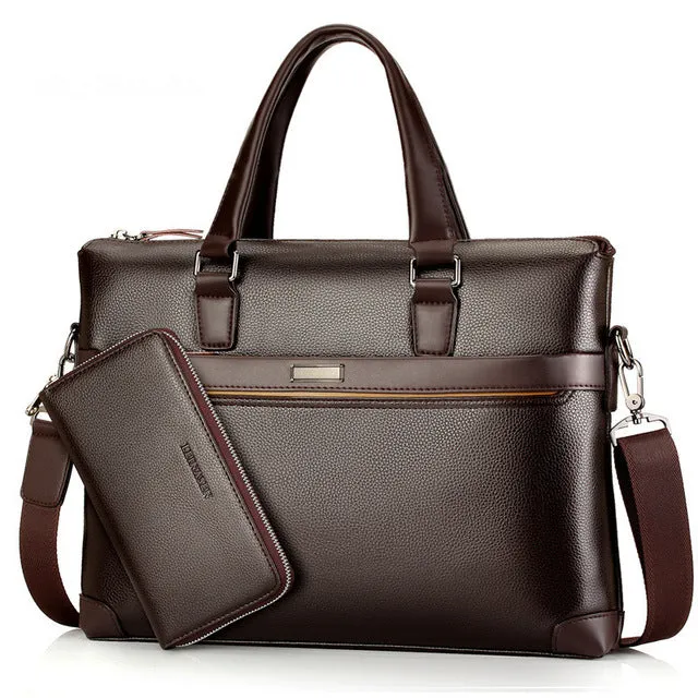 Casual Genuine Leather Men's 2 Set Bag