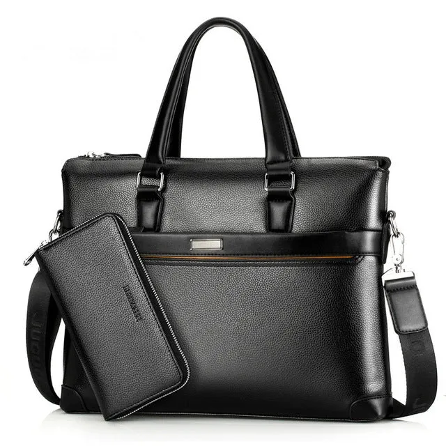 Casual Genuine Leather Men's 2 Set Bag