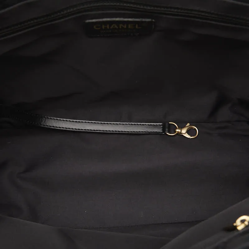 CHANEL NEW LABEL LINE PM TOOT BAG HANDBACK BLACK NYLON LEADER LADY CHANEL CHANEL SHOPPING SHOPPING SHOPPING