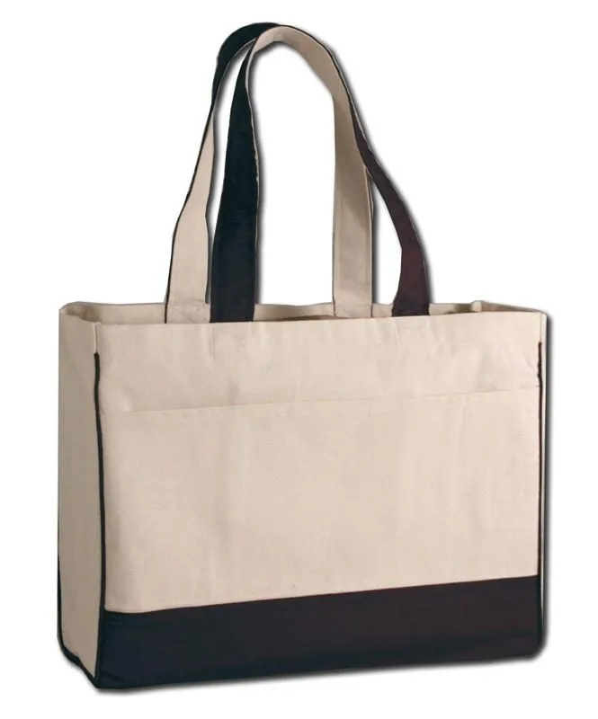 Cotton Canvas Tote Bag with Inside Zipper Pocket