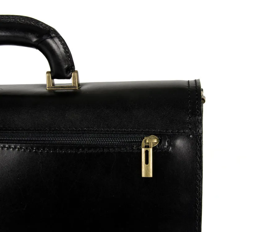 Delamore Leather Black Briefcase