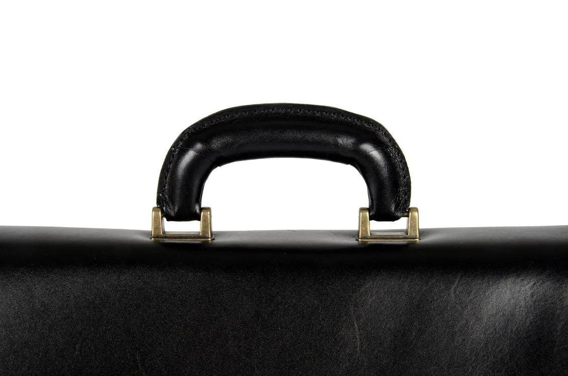 Delamore Leather Black Briefcase