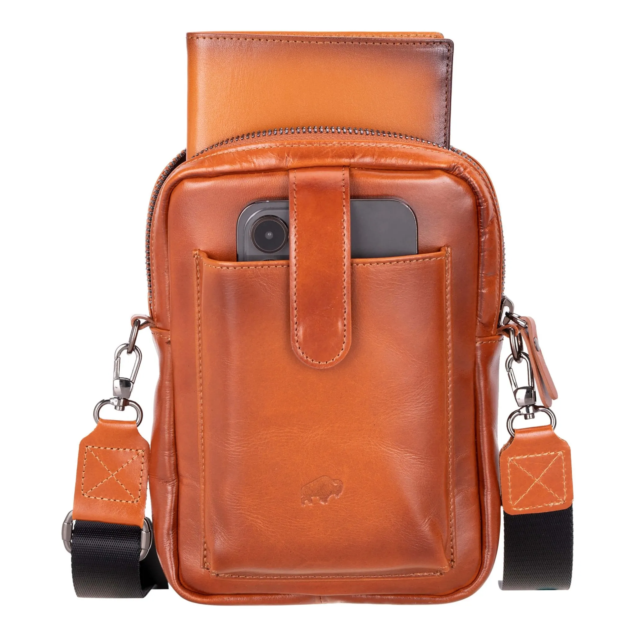 Dillon Crossbody Leather Bag, Burnished Tan