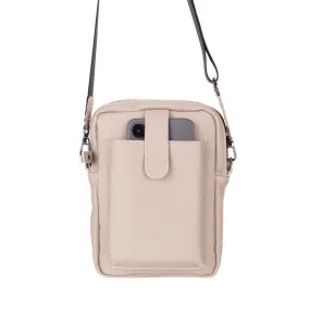 Dillon Crossbody Leather Bag, Grey