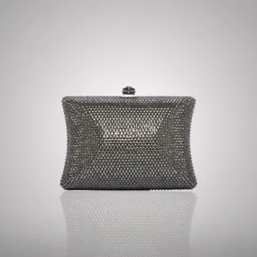 Elegant Dark Rectangular Swarovski Clutch | 0C830-G