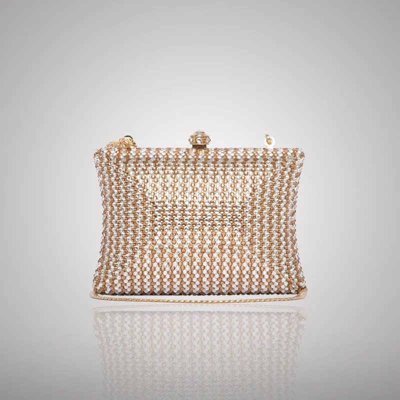 Elegant Light Rectangular Swarovski Clutch | 0C830-XT