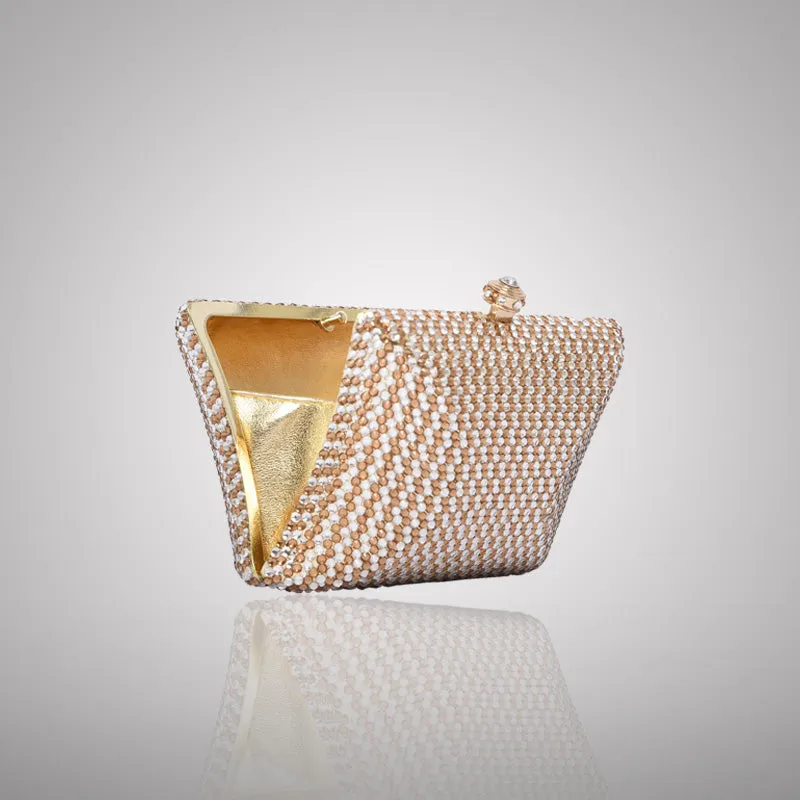 Elegant Light Rectangular Swarovski Clutch | 0C830-XT