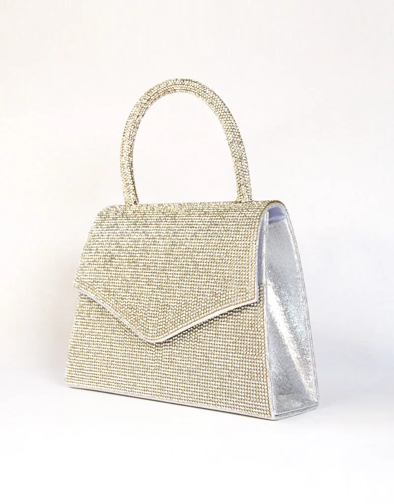 ELLA ARROW DIAMANTE MINI HANDBAG SILVER