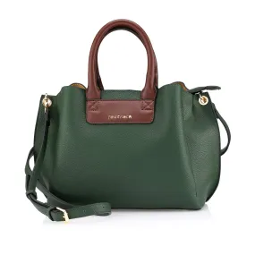 Fastrack Forest Green Structured Satchel Bag For Women