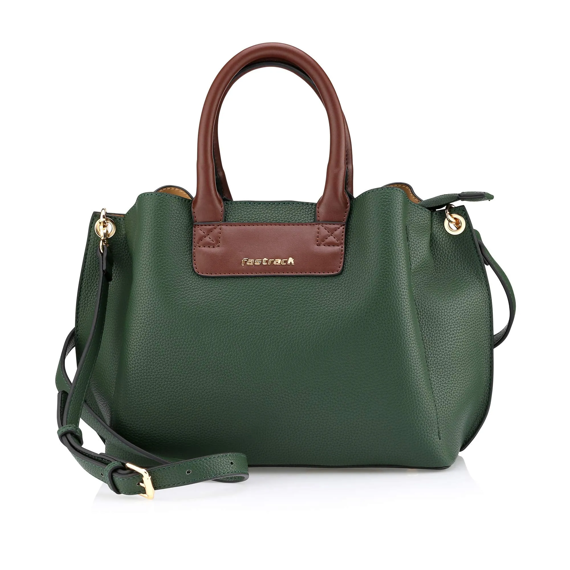 Fastrack Forest Green Structured Satchel Bag For Women