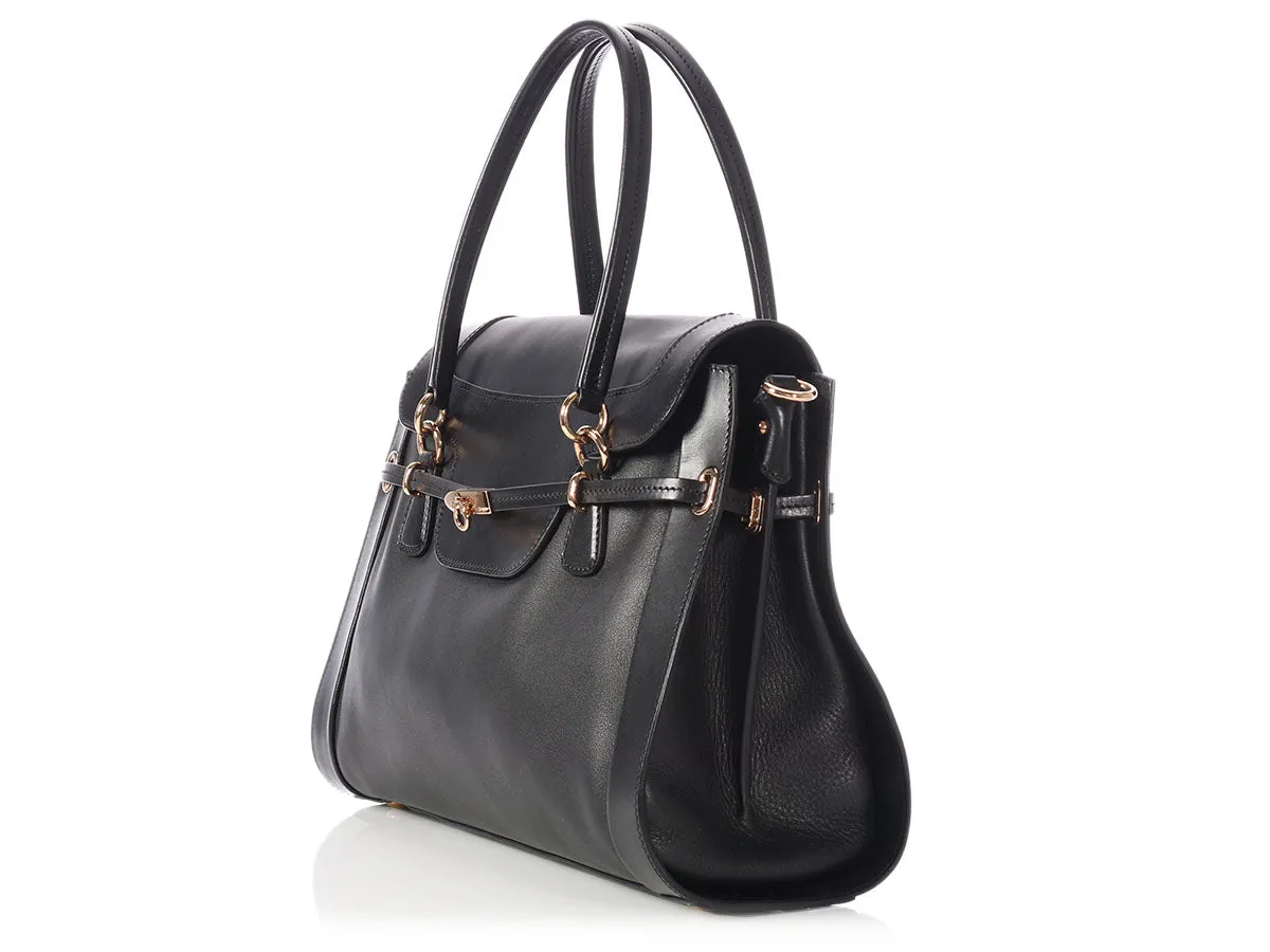 Ferragamo Black Lalette Satchel