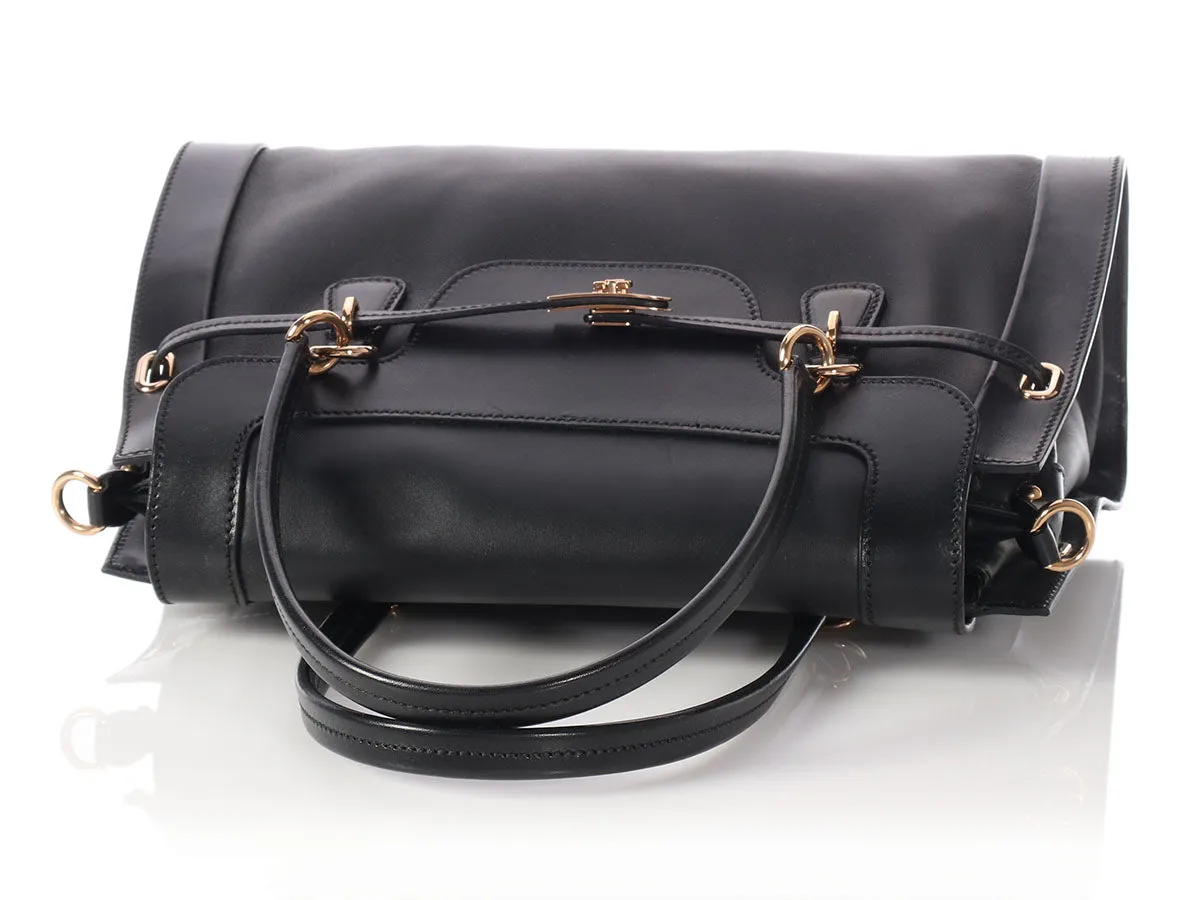 Ferragamo Black Lalette Satchel