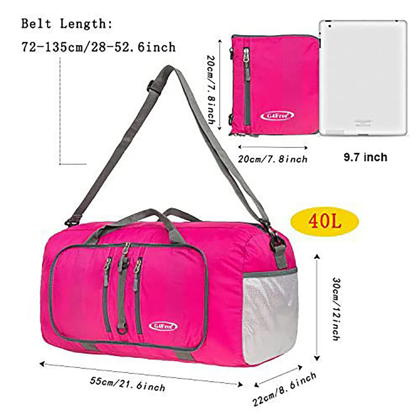 G4Free 40L Foldable Water Resistant Duffel Bag