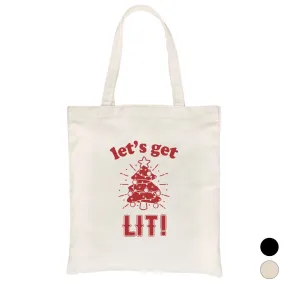 Get Lit Christmas Tree Canvas Bag