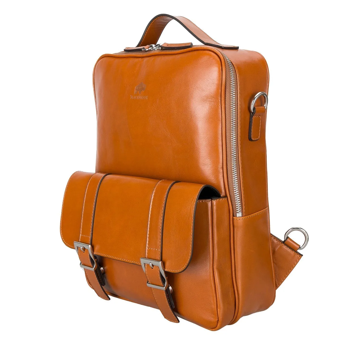 Hazel Leather Backpack, Burnished Tan