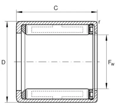 HF1616-L564 INA Drawn Cup Roller Clutch Bearing 16x22x16mm