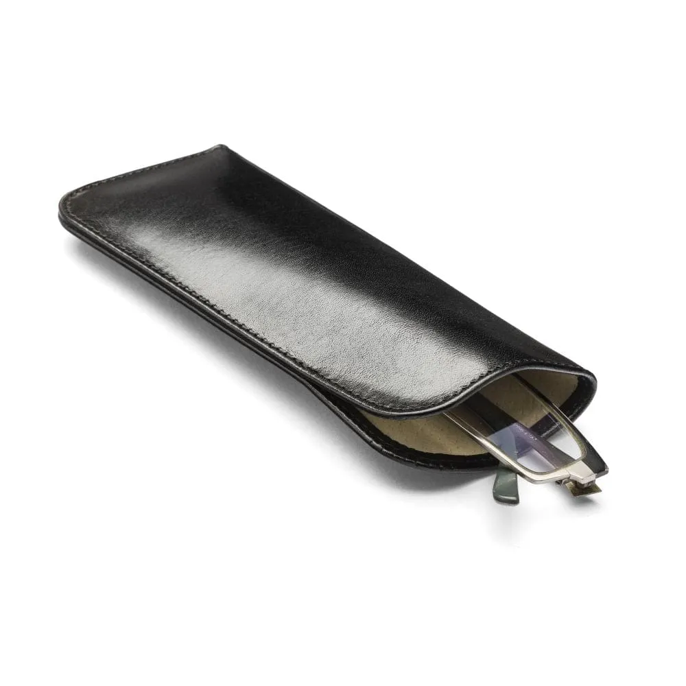 Large Leather Glasses Case - Black