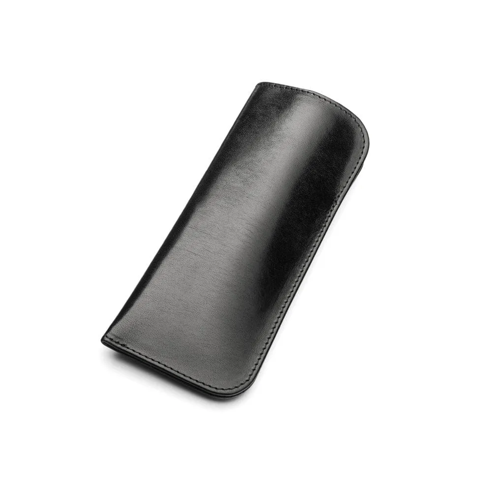 Large Leather Glasses Case - Black