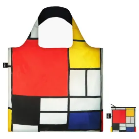 LOQI Piet Mondrian Composition with Red Yellow Blue and Black Recycled Tote Bag