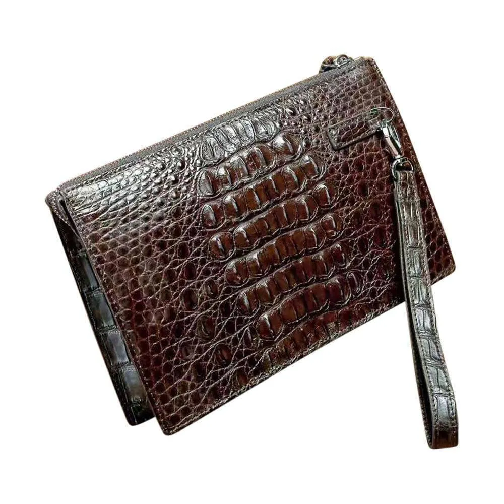 Men's Genuine Crocodile Skin  Leather  Clutch Bag