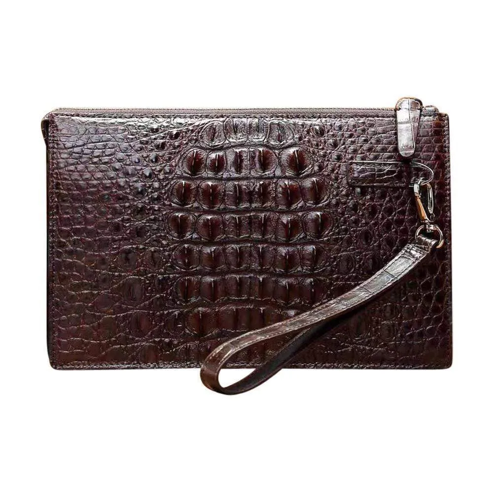 Men's Genuine Crocodile Skin  Leather  Clutch Bag