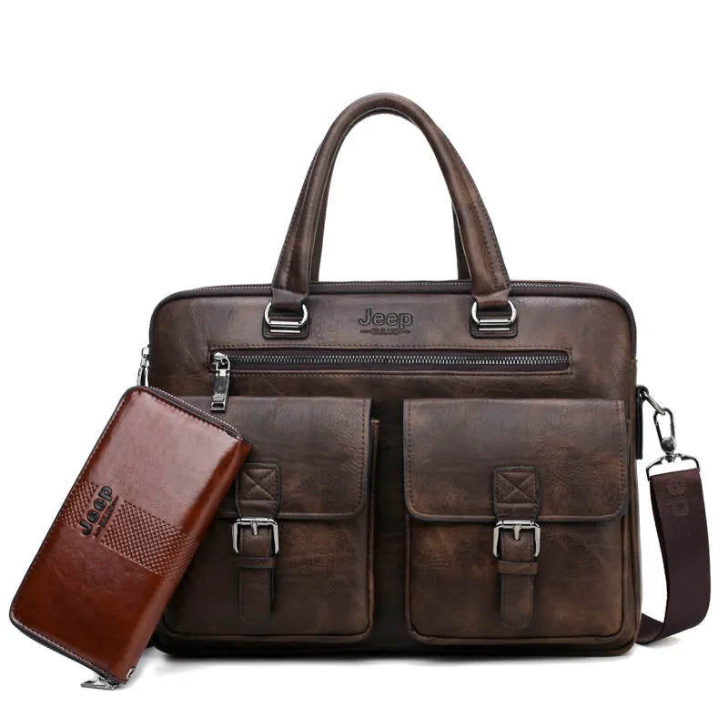 Men's Leather Briefcase For 13'3 Inch Laptop