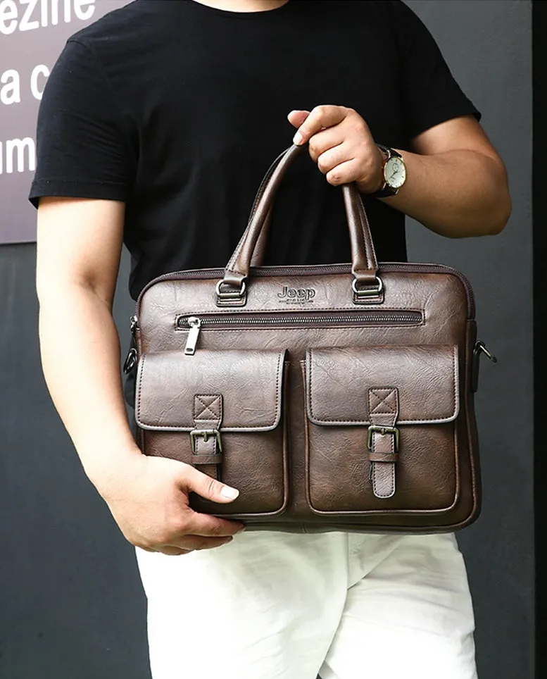 Men's Leather Briefcase For 13'3 Inch Laptop