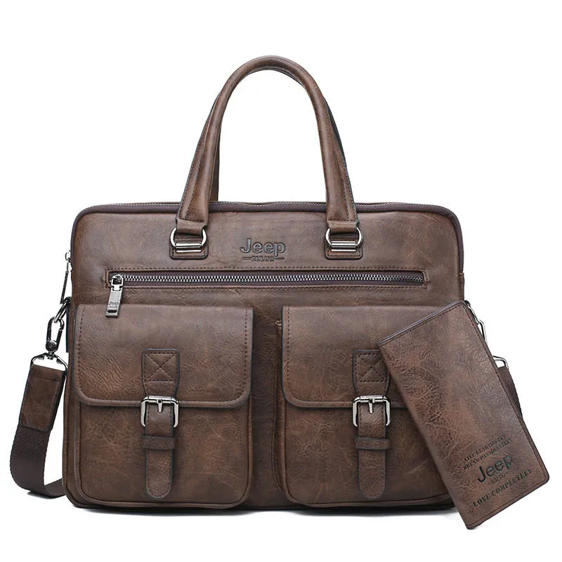 Men's Leather Briefcase For 13'3 Inch Laptop