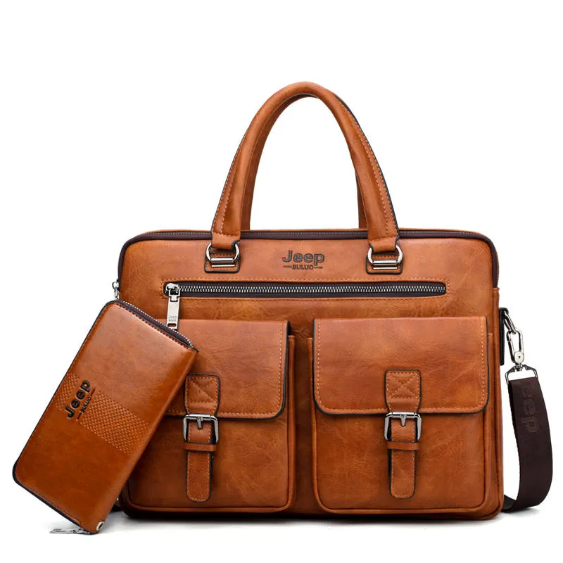 Men's Leather Briefcase For 13'3 Inch Laptop