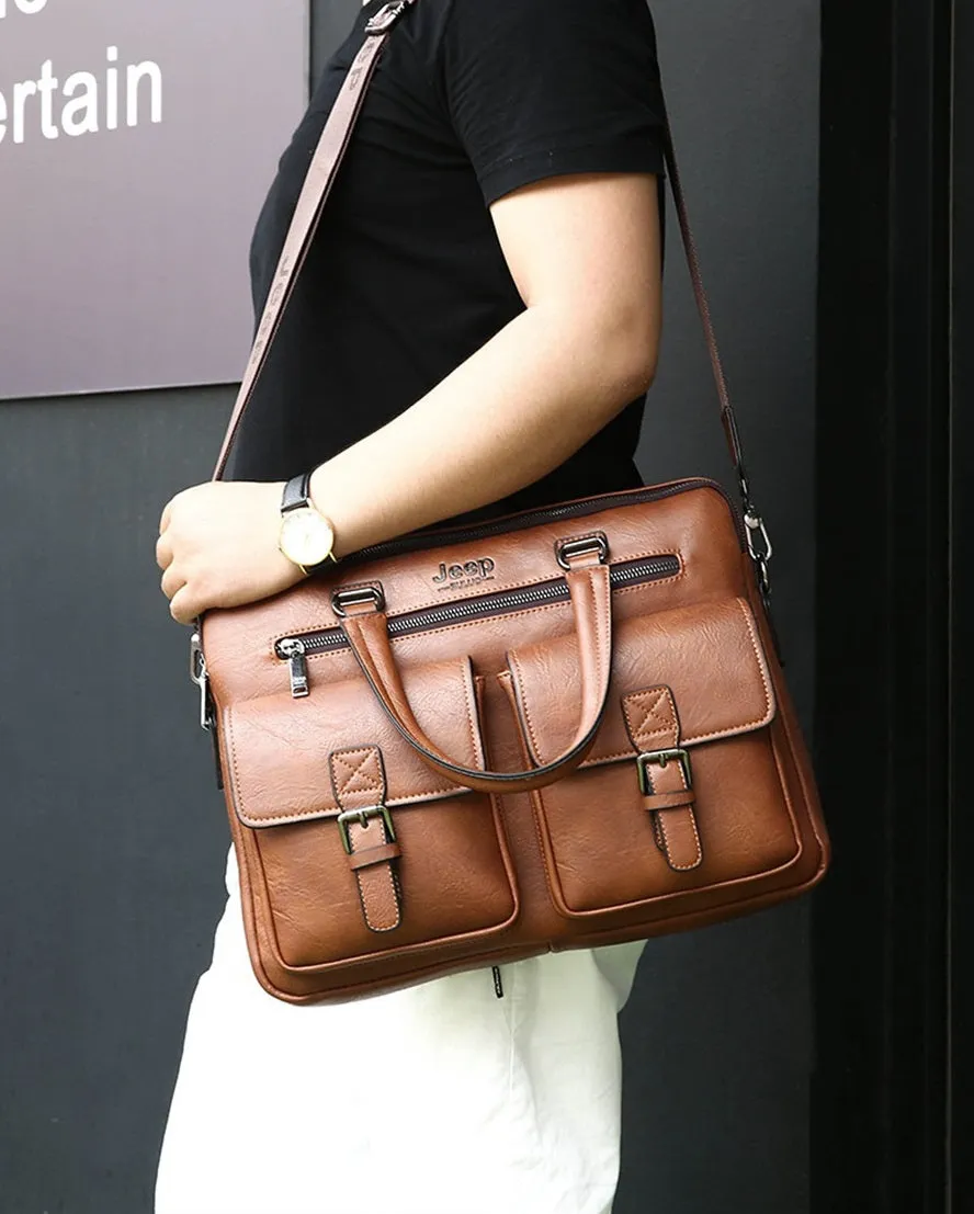 Men's Leather Briefcase For 13'3 Inch Laptop