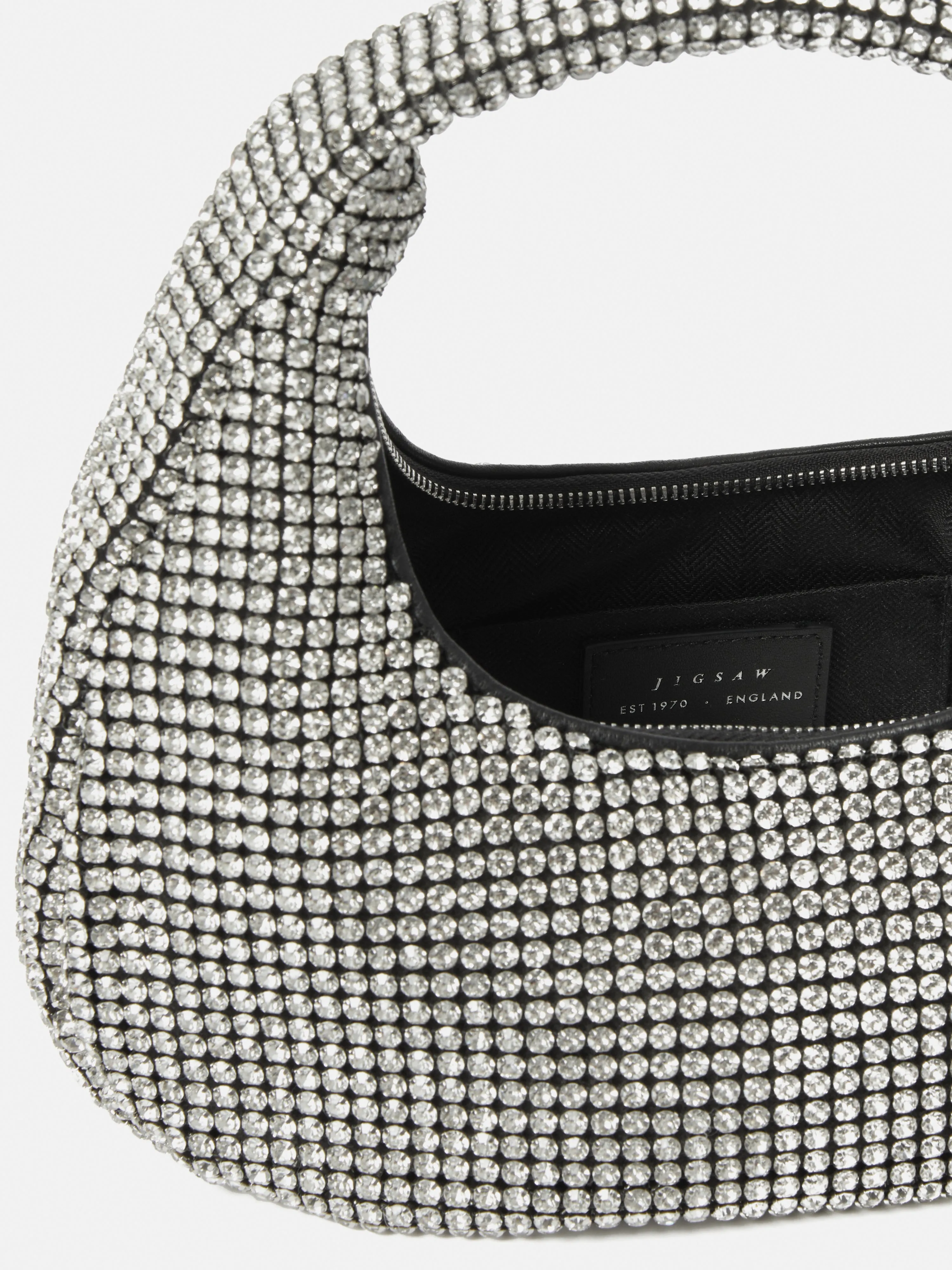 Mini Tay Crystal Bag | Silver