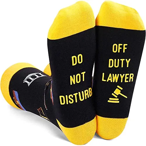 Novelty Lawyer Socks, Unisex Attorney Socks, Ideal Gifts for Law School Graduation, Lawyer Gifts for Men and Women, Perfect for Law Students