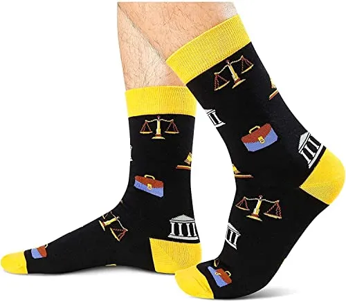 Novelty Lawyer Socks, Unisex Attorney Socks, Ideal Gifts for Law School Graduation, Lawyer Gifts for Men and Women, Perfect for Law Students