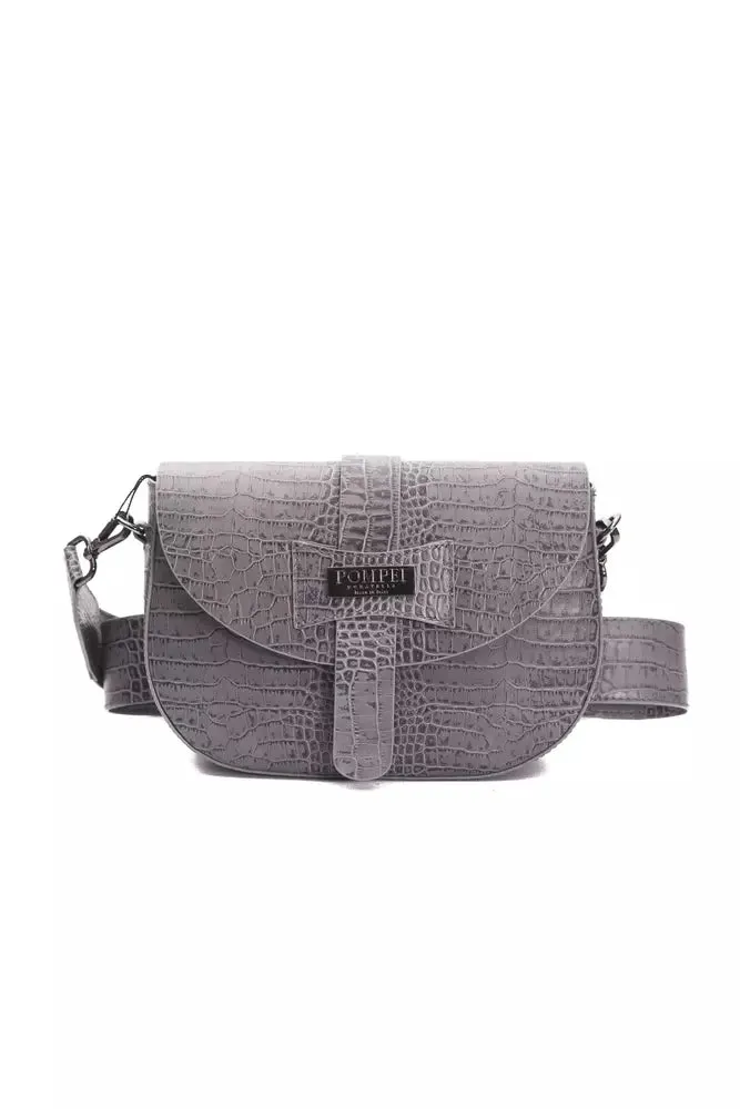 Pompei Donatella Gray Leather Women Crossbody