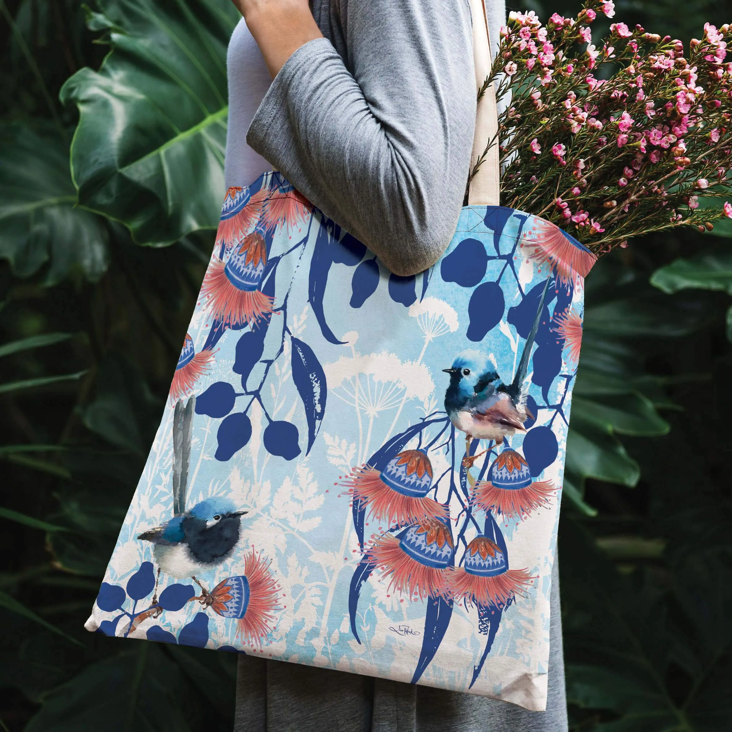 Shopping Tote - Blue Wren