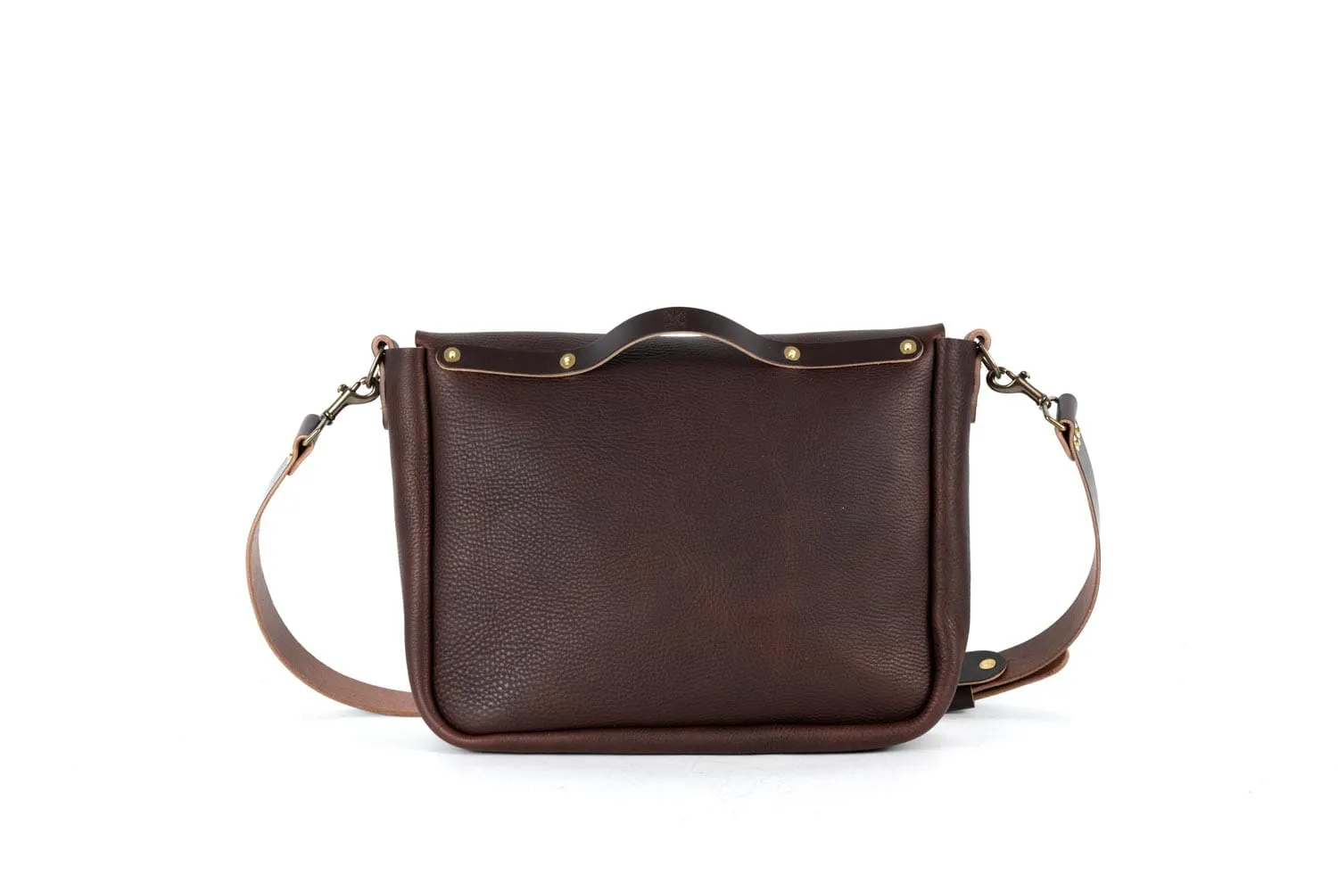 STEPHEN LEATHER MESSENGER BAG - SMALL - MOCHA