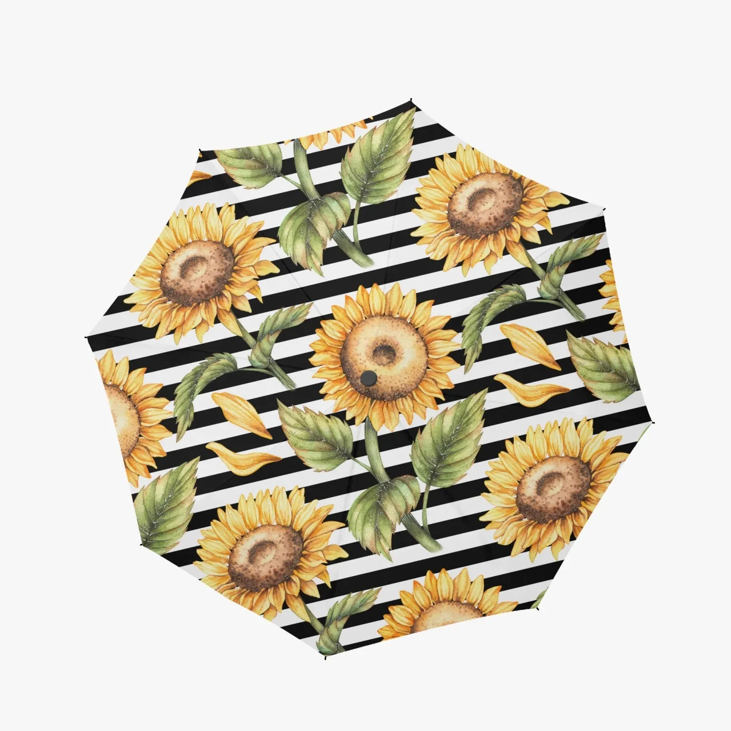 Striped Sunflower Automatic Umbrella