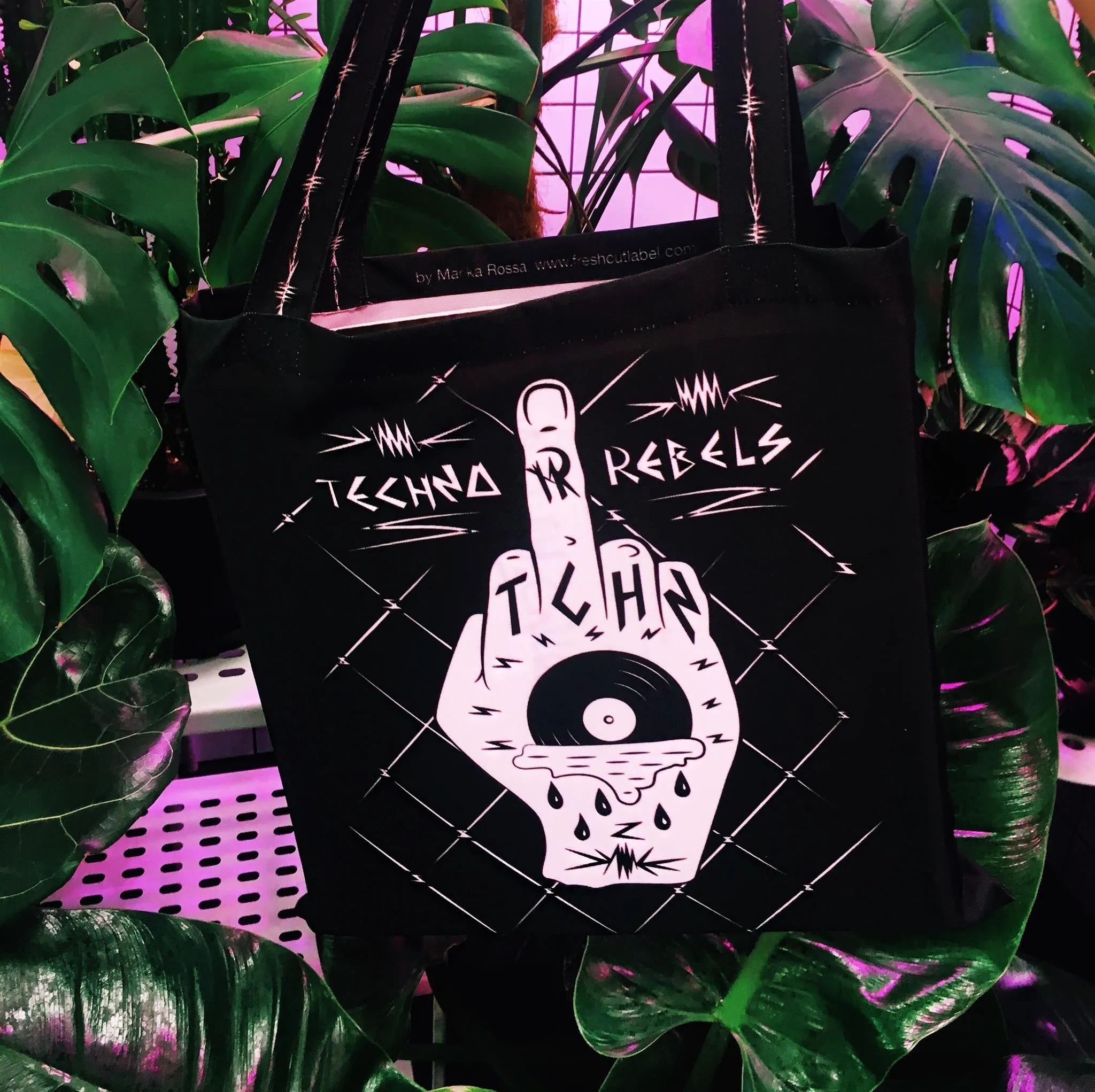 Techno Rebels Vinyl shopping bags