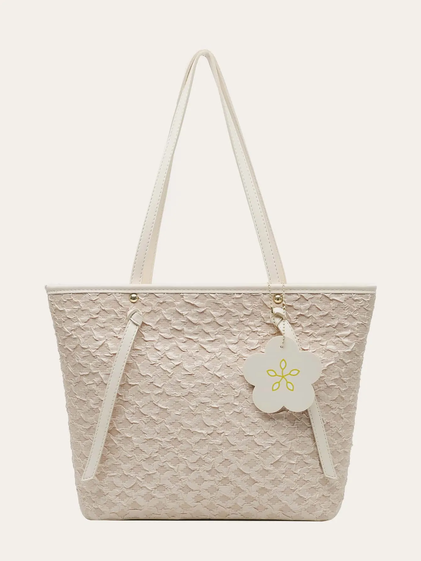 Textured Shoulder Tote Bag